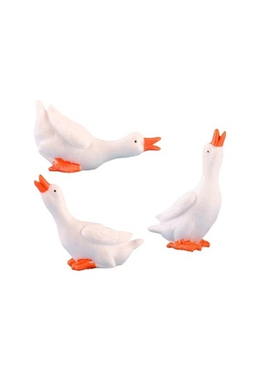 Lijinxu 3 Adet Mini Kaz Figürleri Minik Heykelleri Kek Toppers