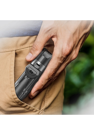 Lenyes Lph110 Uzaktan Kumandalı Çok Fonksiyonlu Sabitleyici Ayrılabilir Tripod Selfie Çubuğu Siyah