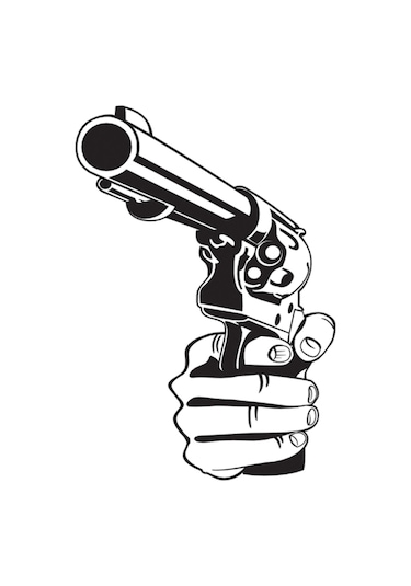 Silahlar Folyo Sticker 90 Cm Uzunluk Siyah