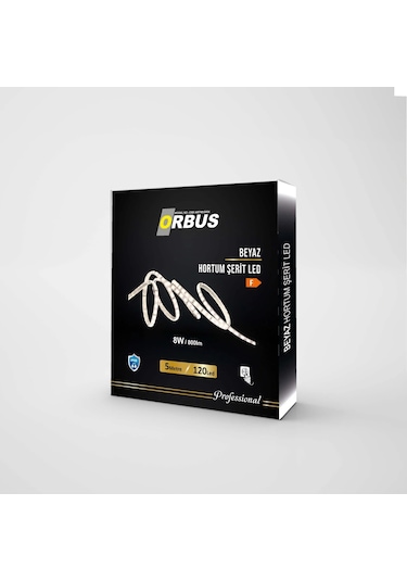 Orbus 8W Beyaz Hortum Şerit Led - 5 M