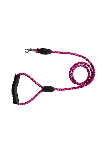 Üçlü Sarmallı Köpek Gezdirme Halatı 1 Cm-120 Cm Pembe