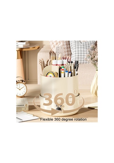 Sones Döner Toz Geçirmez Makyaj Fırçası Saklama Tüpü Tuvalet Masası Masaüstü Kalem Tüpü Şeffaf Siyah