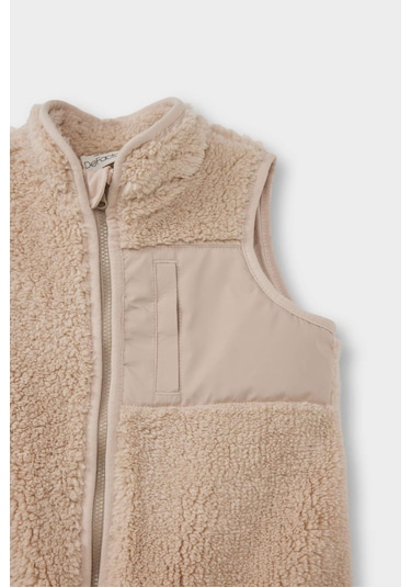 Defacto Erkek Bebek Fermuarlı Pelüş Yelek G1129a525wnbg286 Bej-bg286