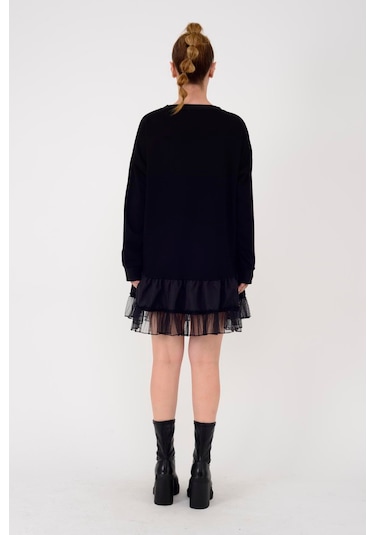 Park Moda Tütülü Elbise Sweat Siyah