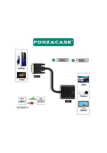Dvı To Vga 1080p 24+1 Vga Dönüştürücü Adaptör - Fc472