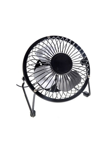 Siyah Usb Mini Kişisel Masa Fan Yuvarlak, Metal, Yukarı Ve Aşağı Döner, 5.7 İnç