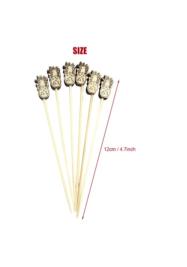 Xindoker Bambu Meyve Çataları 100 Adet - Renkli Çilek Desenli, Kokteyl, Tatlı, Sandviç İçin Güvenli Ve Şık Artistik Çubuklar Diğer