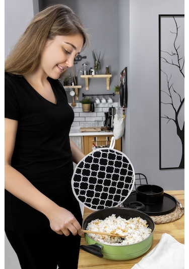 3 Adet Pilav Demleme Örtüsü Seti , Tencereler Için Lastikli Standart Ölçü Demlematik & Siyah Halka