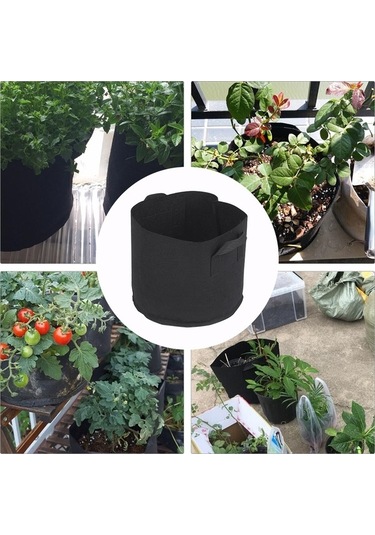 Ulzyvf Yetiştirme Torbaları Seti - Saksı Kumaşı, Farklı Boyutlarda, 5'li Bahçe