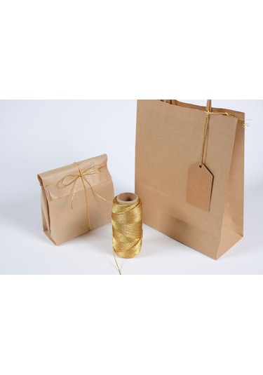 Altın Renkli Dekoratif İp - 100 M, Hediye Paketleme, Süsleme Ve El İşi Malzemesi, Dıy İpi