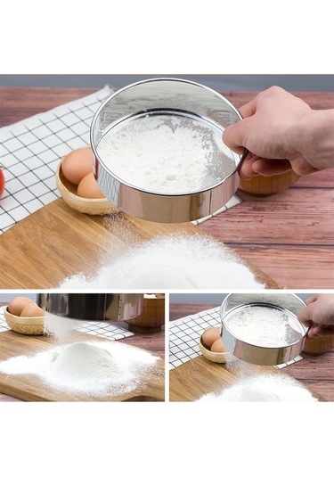 Shineyee 60 Ağız 304 Paslanmaz Çelik Gıda Ve İlaç Süzgeci, Fırın Ve Yemek Süzme İşlemleri İçin 15cm Boyutunda Pratik Araç Gümüş