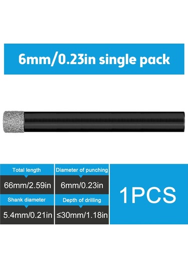 Yunboo 6mm Diamantlı Granit Mermer Delici: Cam Seramik, Seramik Zemin Tülü, Vitrifiye Tuğla İçin Kuru Delme Aleti - Hızlı Ve Dayanıklı