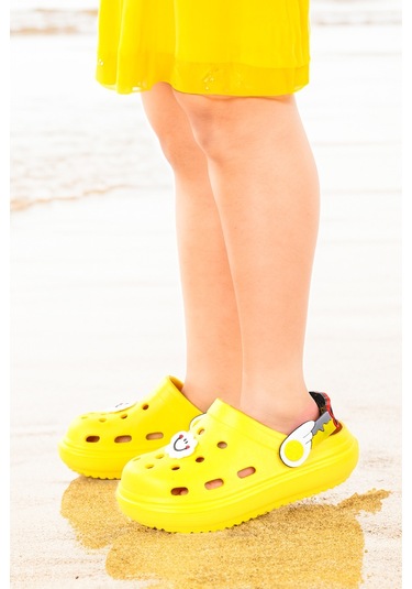 Kiko Kids Twg 755-1 Plaj Havuz Eva Kız Çocuk Terlik Sarı