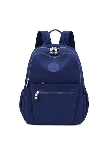 Moveevo Mavi Nilon Çift Çanta - Çift Reşme, Ayarlanabilir Askılar, Günlük Seyahat Ve Hafif Taşıma İçin Çok Amaçlı Sırt Çantası