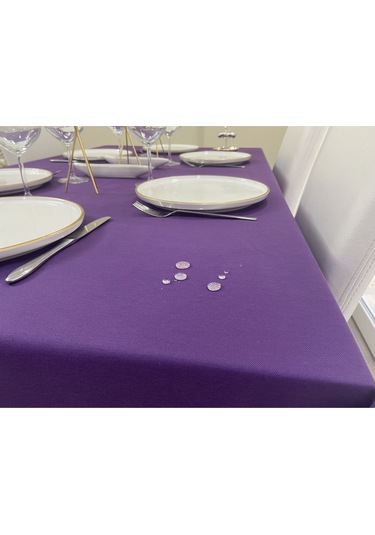 Sıvı Geçirmez Dertsiz Masa Örtüsü Mor 25 Parça