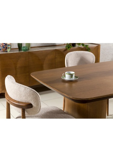 Bella Yemek Odası Takımı Yemek Masası + 4 Adet Sandalye Kahverengi