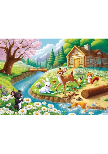 Art Çocuk Ceylanların Bahar Keyfi 25 Parça Puzzle