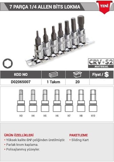 Dht 7 Parça Allen Bits Lokma Set 1/4 D02065007