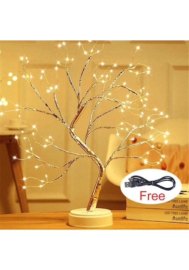 Mor Led Gece Lambası Mini Noel Ağacı Bakır Tel Çelenk Lamba Çocuklar Için Ev Yatak Odası Dekorasyon Dekor Peri Işık Usb Destekli Mor