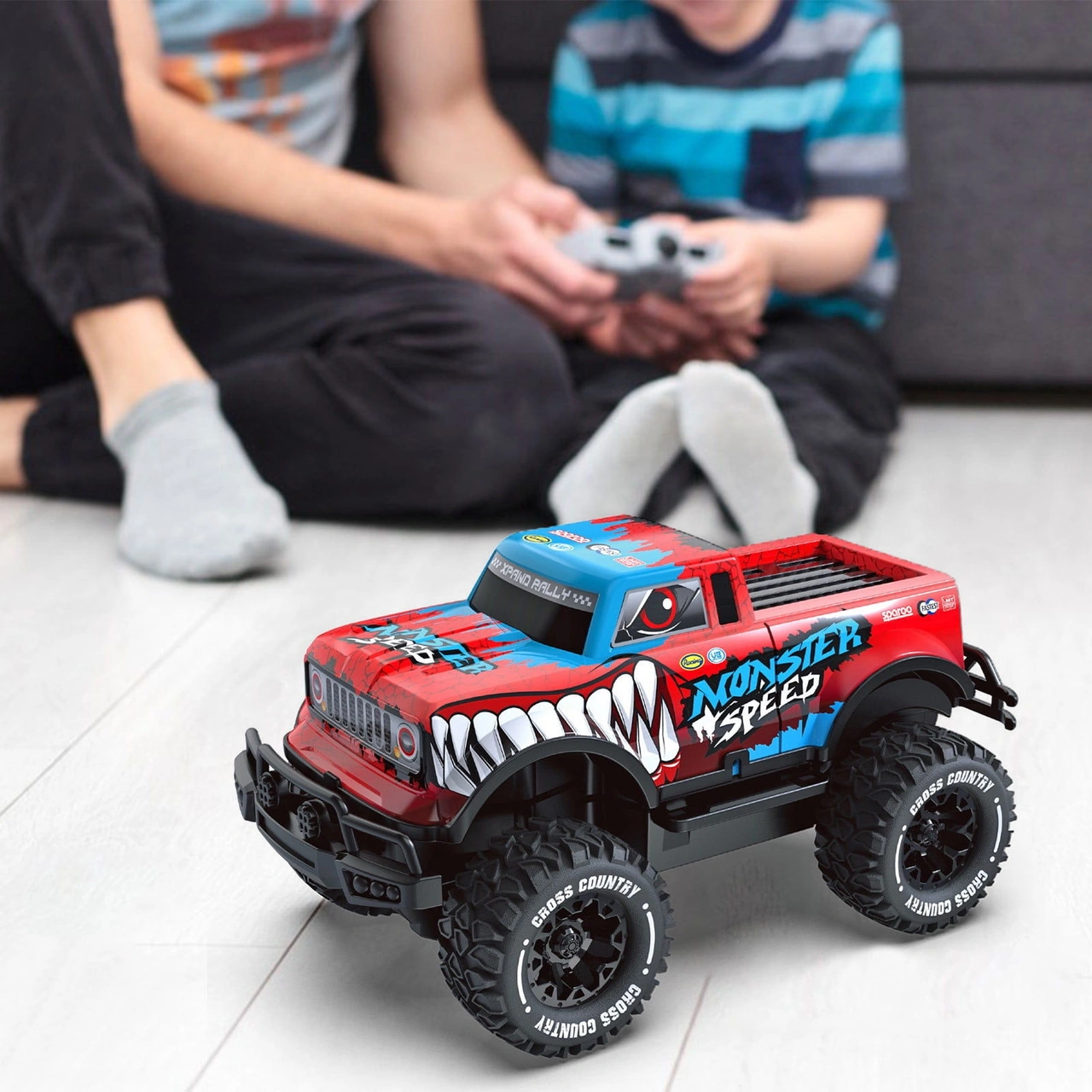 1:20 Uzaktan Kumandalı Full Fonksiyon Speed Monster Kamyonet Mavi Çok Renkli