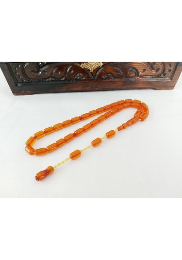 Soma Tesbih Çubuk Malzemeden Yapılma Kapsül Kesim Sıkma Kehribar Tesbih 7 x11