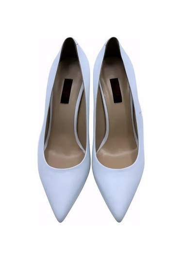 Poletto Hakiki Deri Beyaz Ayakkabı Stiletto 4924 02-640 Beyaz