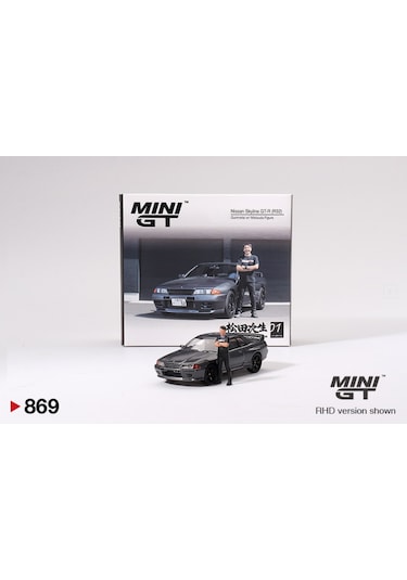 Mini Gt Nissan Skyline Gt-r R32 Gunmetal W Matsuda Figürlü