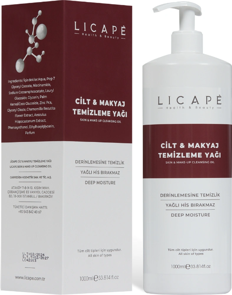 Licape İki Aşamalı Cilt Ve Makyaj Temizleme Yağı 1000ml