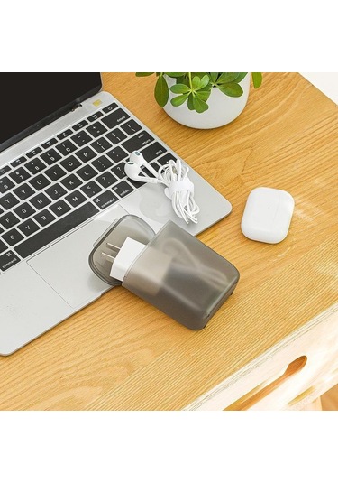 Beyaz Veri Kablosu Saklama Kutusu Toz Geçirmez Kulaklık Organizatör Kutusu Kapaklı Temizle Kablo Tel Konteyner Kutusu Ev Ofis İçin