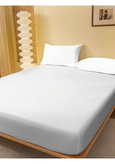 Totem Ranforce Pamuklu Gri Yastık Kılıflı Lastikli Çarşaf Takımı