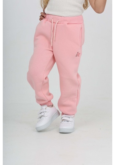 Toontoy Kız Çocuk Kabaran Yıldız Baskılı Eşofman Alt Pembe