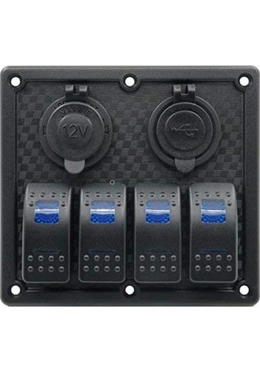 Bfy Switch Panel 4'Lü Usb + Çakmaklık