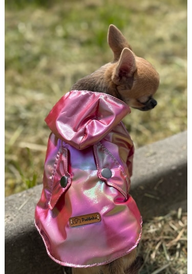 Kedi - Köpek Kıyafeti Kapşonlu Kırmızı Yağmurluk & Mont