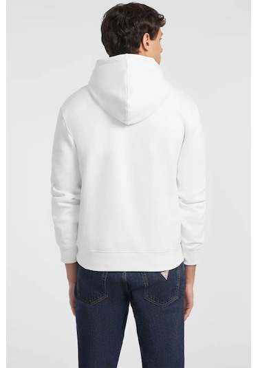 Guess Erkek Beyaz Iconic Sweatshirt Beyaz