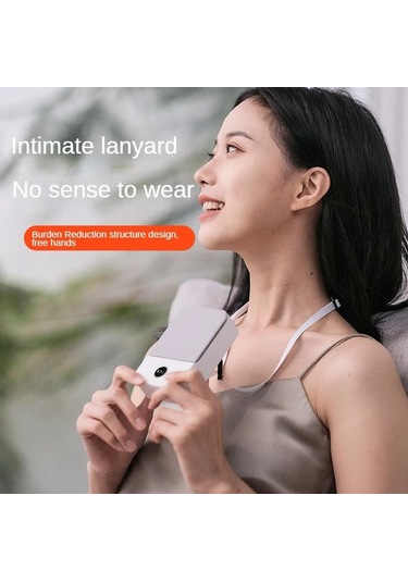 Yaz Açık Özel Boyun Asılı Fan Küçük Usb Şarj Tipi Elektrikli Akıllı Led Ekran Yüksek Kaliteli Fan Beyaz