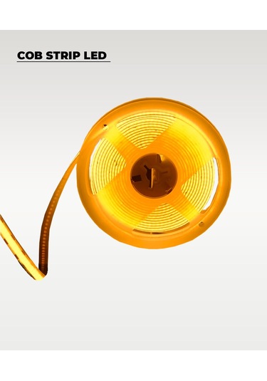 12v Cob Şerit Led Amber Işık - Metrede 360 Led - 5 Metre 5 METRE