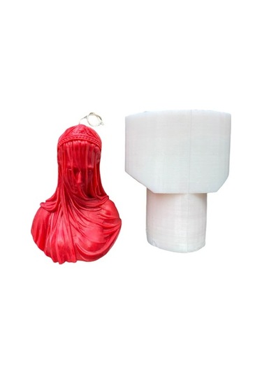 Duvaklı Meryem Mum Kalıbı ( Silikon )