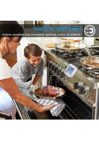 Ulzyvf Dokunmatik Ekranlı Dijital Et Termometresi - 8 Et Modu, Zamanlayıcı Ve Alarmlı Gümüş Gümüş