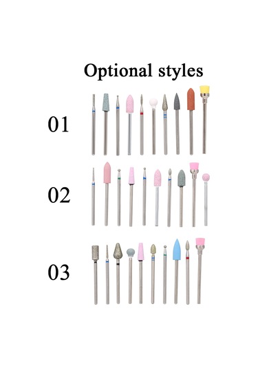 Hangfox Tungsten Çelik Tırnak Taşlama Uçları Seti 10 Adet - 2.35mm Çaplı Fırçalarla Manikür Polisaj Ve Temizleme Aleti Depolama Kutusu İçerir