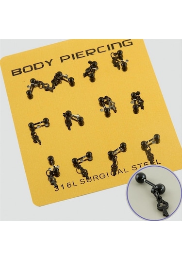 Anahtar Çelik Piercing 1 Adet Semeglbl - 94 - Siyah