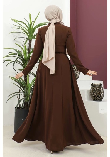 Burgu Kemerli Dokuma Kumaş Mevsimlik Mevlana Ferace - Taba / F0131 Taba