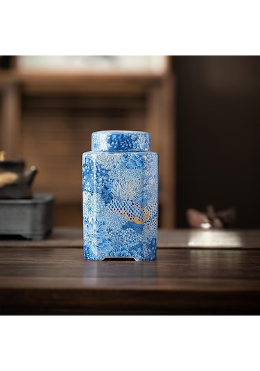 Homyl Seramik Çay Kutu Porselen Zarif Yemek Masası Ev Ofis Stil A