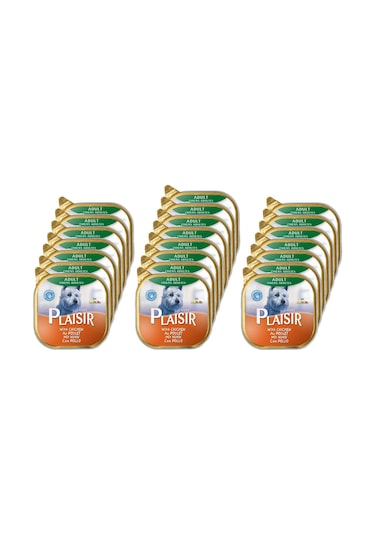 Plaisir Tavuk Etli Pate Konserve Yetişkin Köpek Maması 22 x 150 G
