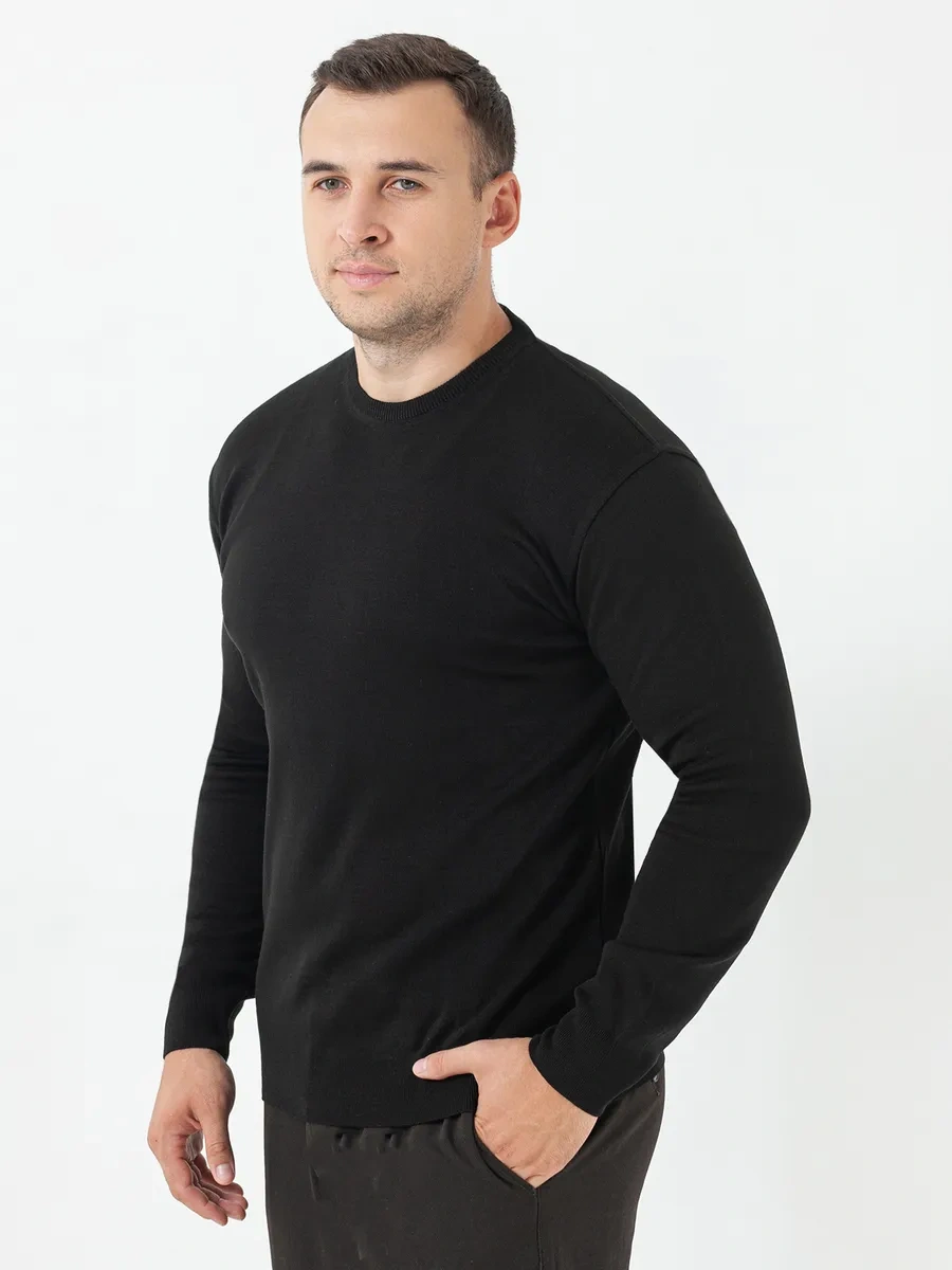 Rew Mark Düz Renkli Yün Kazak 98113913 Siyah