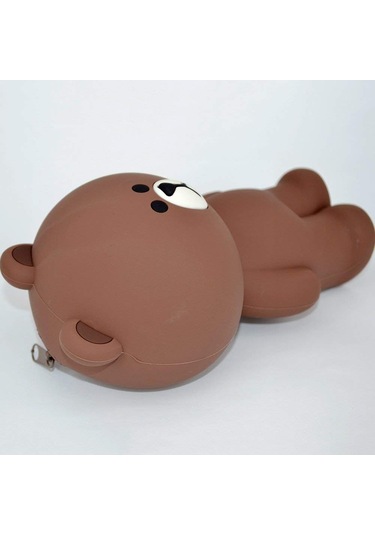 Sevimli 3 Boyutlu Ayı Şeklinde Silikondan Yapılmış Kalemlik Ve Okul Malzemeleri Saklama Kutusu - Pratik Ve Şık Tasarım Kahverengi