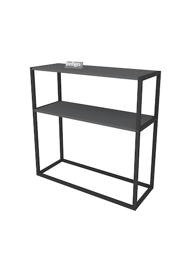 Bofigo Metal Ayaklı Dresuar Dekoratif Raflı Dresuar Antrasit