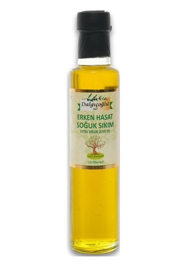Erken Hasat Soğuk Sıkım Zeytinyağı Filtresiz Cam Şişe 250 Ml