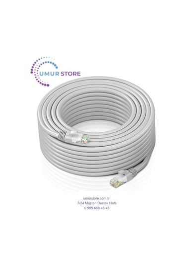15 Metre Cat6 Patch Kablo 15m Ethernet Kablosu Utp Lan Kablosu Internet Kablosu Gri Renk