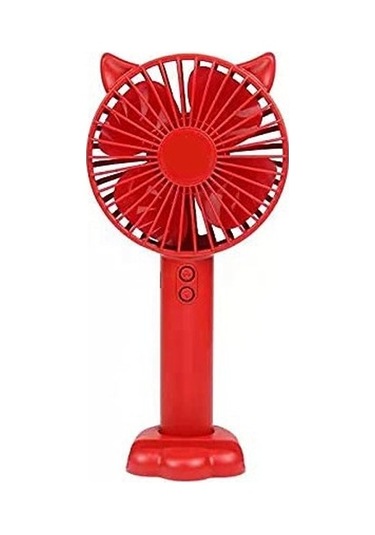 El Tipi Elektrikli Fan 3 Hızlı Değişken Hız Mini Taşınabilir -d 3969 Kırmızı
