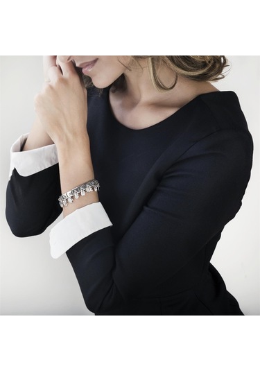 Composable Classic Dekoratif Charm - Charm Semboller - Beyaz Dört Yaprak Yonca - 925 Gümüş Pembe